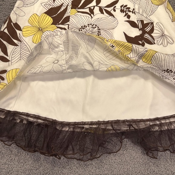 Y2K Babydoll Halter Dress Womens Medium White Floral Ruffle Empire Layered Fairy - Picture 4 of 13